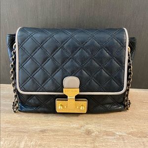 Marc Jacobs Black Quilted Bag with Gold Chain Strap